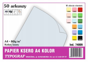 Papier Ksero Typograf A4 80g Szary