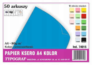 Papier Ksero Typograf A4 80g Ciemnoniebieski