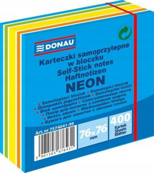 Karteczki Samoprzylepne 76x76 Donau Mix Niebieski