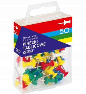 Pinezki Tablicowe T4 Mix Kolorów 50 Sztuk Grand