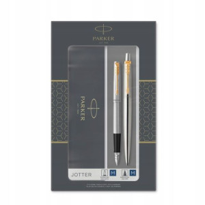 Zestaw Parker Jotter Duo Pióro Długopis Stal Gt