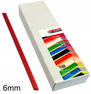 Grzbiety Wsuwane 6mm A4 50szt Czerwone Opus