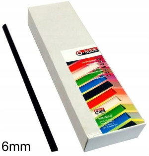 Grzbiety Wsuwane 6mm A4 50szt Czarne Opus