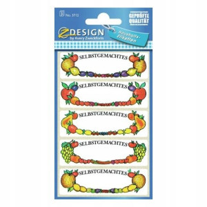 Naklejki Na Przetwory Owoce 15 Szt Z-design 3712