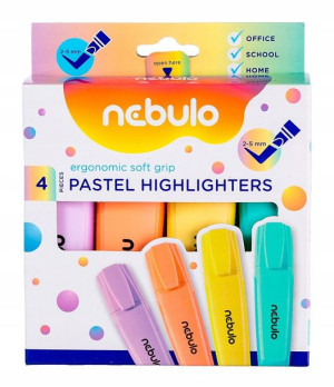 Zakreślacz Pastelowy 4 Kolory Nebulo