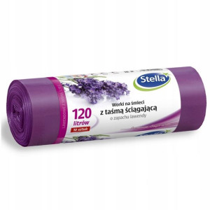 Worki Na Śmieci Z Uszami 120l 10szt Lawenda Stella