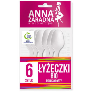 Łyżeczka Bio 6 Szt 95 Mm Biała Anna Zaradna