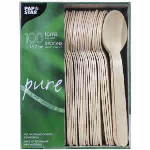 Łyżka Bio Drewniana 157mm 100szt Papstar