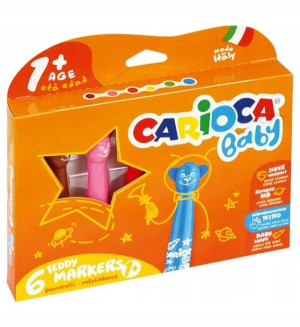 Pisaki Mazaki Carioca Baby Misiaki 6 Kolorów 1+