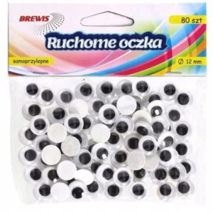 Okrągłe Ruchome Oczka Ro08 12mm 80szt Brewis