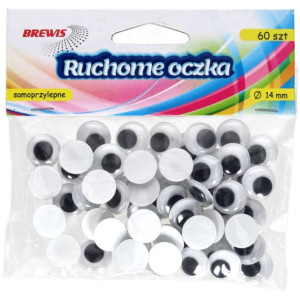 Okrągłe Ruchome Oczka Ro09 14mm 60szt Brewis