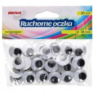 Okrągłe Ruchome Oczka Ro11 18mm 30szt Brewis