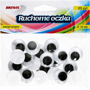 Okrągłe Ruchome Oczka Ro12 20mm 20szt Brewis
