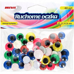 Okrągłe Ruchome Oczka Mix Rozmi 44szt Kolor Brewis