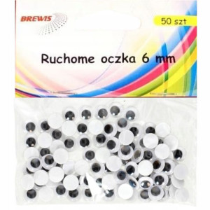 Okrągłe Ruchome Oczka Ro1 6 Mm 50szt Brewis