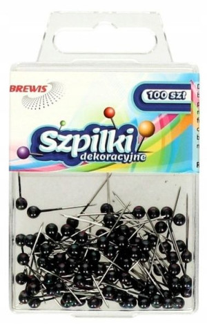 Szpilki Dekoracyjne Brewis 22mm 100 Sztuk Czarne