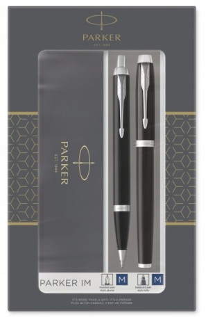 Parker Im Pióro Wieczne M + Długopis Black Ct