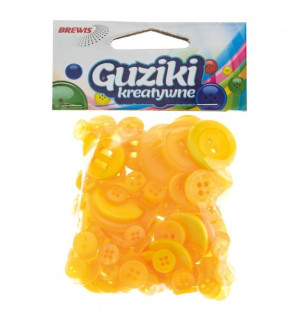 Guziki Ozdobne Dekoracyjne Żółte 40g Brewis