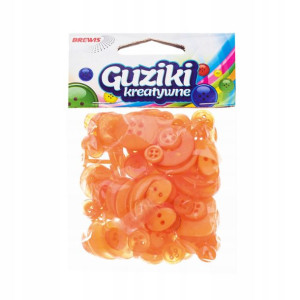 Guziki Ozdobne Dekoracyjne Pomarańczowe 40g Brewis