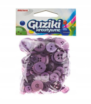 Guziki Ozdobne Dekoracyjne Fioletowe 40g Brewis