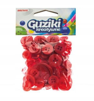 Guziki Ozdobne Dekoracyjne Czerwone 40g Brewis