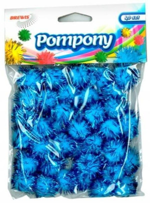 Pompony Brewis Pom26 Niebieskie Metaliczne 40 Szt.