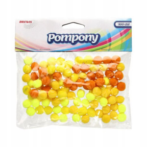 Pompony Brewis Pom15 10mm Żółte 100 Sztuk