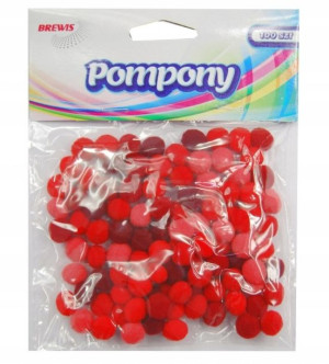 Pompony Brewis Pom10 10mm Czerwone 100 Sztuk