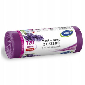 Worki Na Śmieci Z Uszami 120l 10szt Lawenda Stella