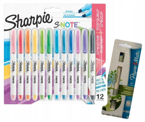 SHARPIE S-NOTE dwustronny zakreślacz 12 SZT GRATIS