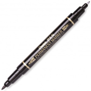 Marker Foliopis 2 Końcówki N75w Czarny Pentel