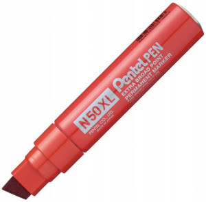 Marker Permanentny N50xl Ścięty Czerwony Pentel