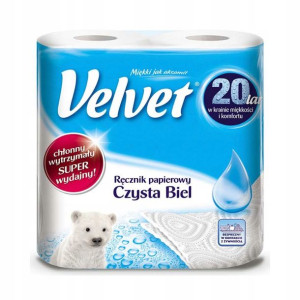 Ręcznik Papierowy Kuchenny Rolka 2 Sztuki Velvet