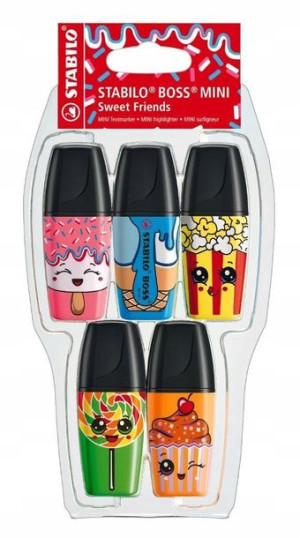 Zakreślacze Stabilo Boss Mini Sweet Friends 5 Kol.