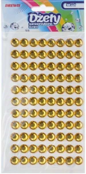 Dżety Samoprzylepne 8 Mm 88 Szt Złote Brewis