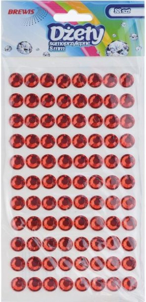 Dżety Samoprzylepne 8 Mm 88 Szt Czerwone Brewis