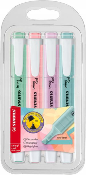 Zestaw Zakreślaczy Stabilo Swing Cool Pastel 4 Szt