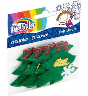 Ozdoby Filcowe Choinka Zielona 10 Sztuk Fiorello