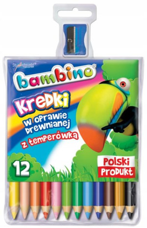 Kredki Drewniane 12 Intensywnych Kolorów Bambino