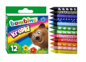 Kredki Świecowe 12 Intensywnych Kolorów Bambino