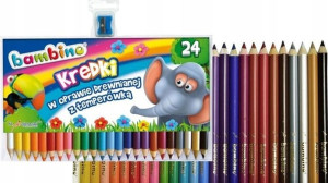 Kredki Drewniane 24 Intensywnych Kolorów Bambino