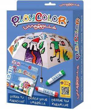 Farby Do Tkanin 6 Kol Zestaw Z Parasolką Playcolor