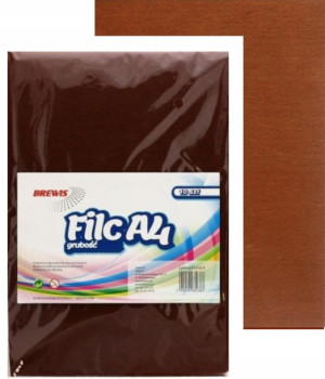 Filc Dekoracyjny A4 2 Mm Brązowy 10 Szt Brewis