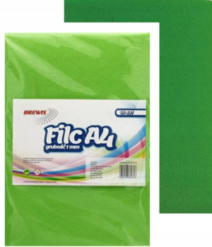 Filc Dekoracyjny A4 1 Mm Zielony 10 Szt Brewis
