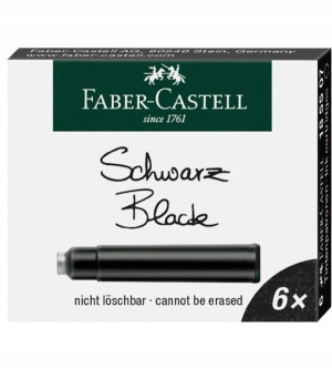 Naboje Atramentowe Czarne 6 Sztuk Faber-castell