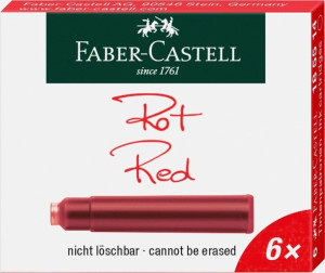 Naboje Atramentowe Czerwone 6 Sztuk Faber-castell