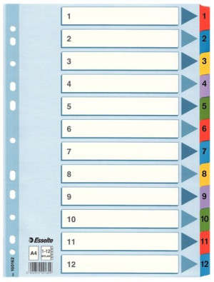 przekładki kartonowe MYLAR A4 1-12 kolor 100162
