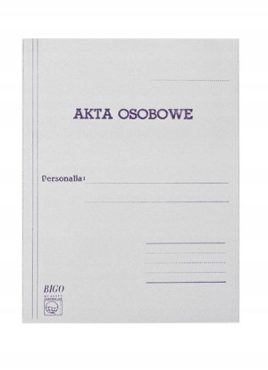 Teczka Do Akt Osobowych Skoroszyt Biała Harm.