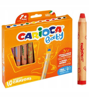 Kredki Baby 10 Kolorów 3w1 Carioca Grube Miękkie