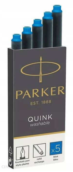 Parker Naboje Do Pióra Długie Niebieskie Zmyw 5szt